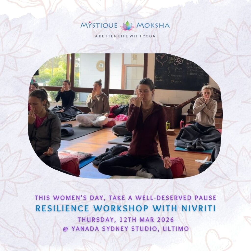 International Women's Day Resilience Workshop - women practicing yoga at Mystique Moksha Studio